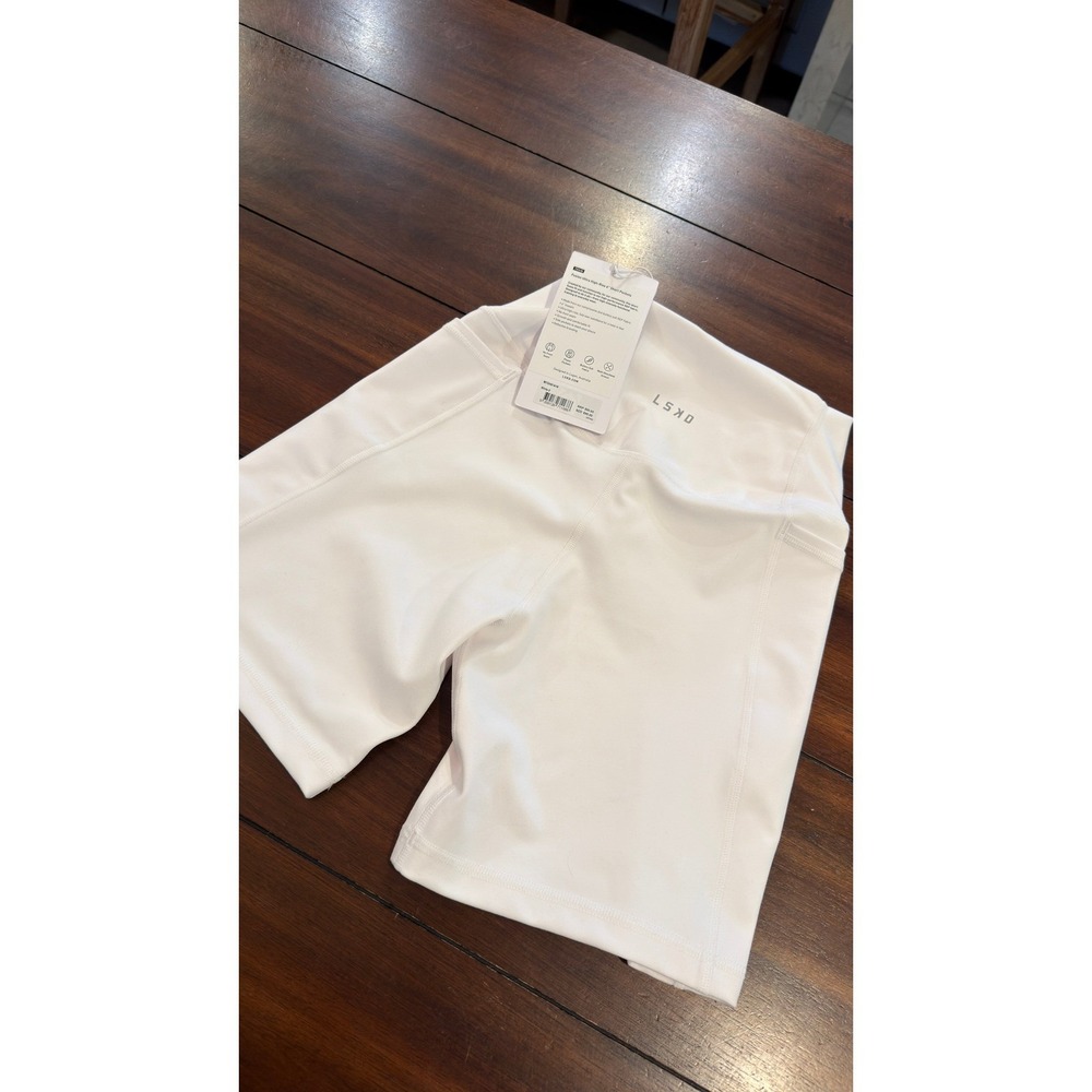 LSKD Fusion Ultra High-Rise 6" Short Pockets White Women's Size Small NWT NEW - Picture 14 of 16